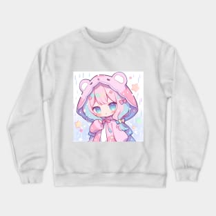 girl in rain coat Crewneck Sweatshirt